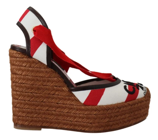 Dolce & Gabbana Women's Multicolor Lace-Up Wedge Sandals