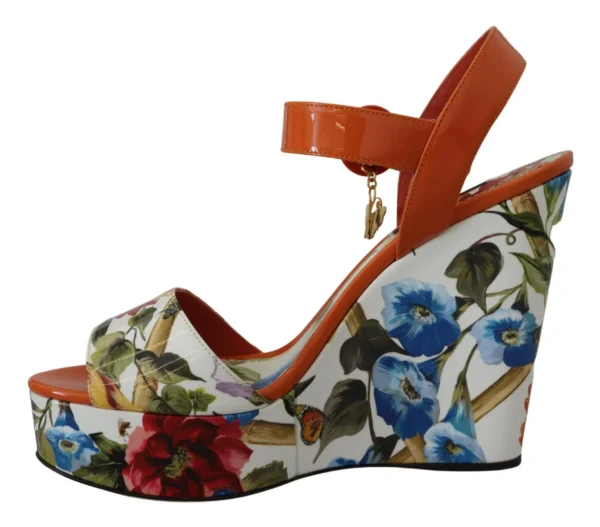 Dolce & Gabbana Women's Multicolor Floral Print Wedge Sandals