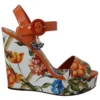 Dolce & Gabbana Women's Multicolor Floral Print Wedge Sandals
