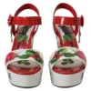 Dolce & Gabbana Women's Multicolor Leather Wedge Sandals