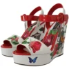 Dolce & Gabbana Women's Multicolor Leather Wedge Sandals