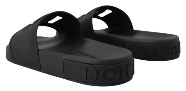 Dolce & Gabbana Women's Elegant Black Slide Sandals