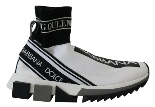 Dolce & Gabbana Women's Chic Black and White Sorrento Slip-On Sneakers