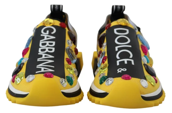 Dolce & Gabbana Women's Exquisite Yellow Techno Fabric Sneakers