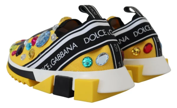 Dolce & Gabbana Women's Exquisite Yellow Techno Fabric Sneakers