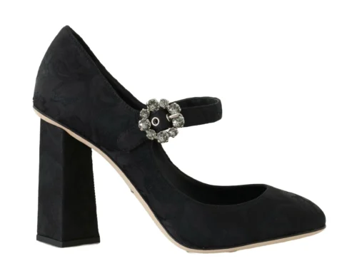 Dolce & Gabbana Women's Elegant Black Crystal Brocade Pumps