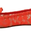 Dolce & Gabbana Women's Elegant Lace Vally Flats in Coral Red