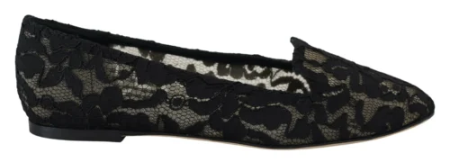 Dolce & Gabbana Women's Elegant Black Lace Flat Shoes