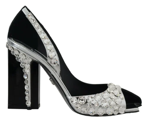 Dolce & Gabbana Women's Elegant Crystals Embellished Leather Pumps