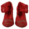 Dolce & Gabbana Women's Radiant Red Lace Taormina High Heels