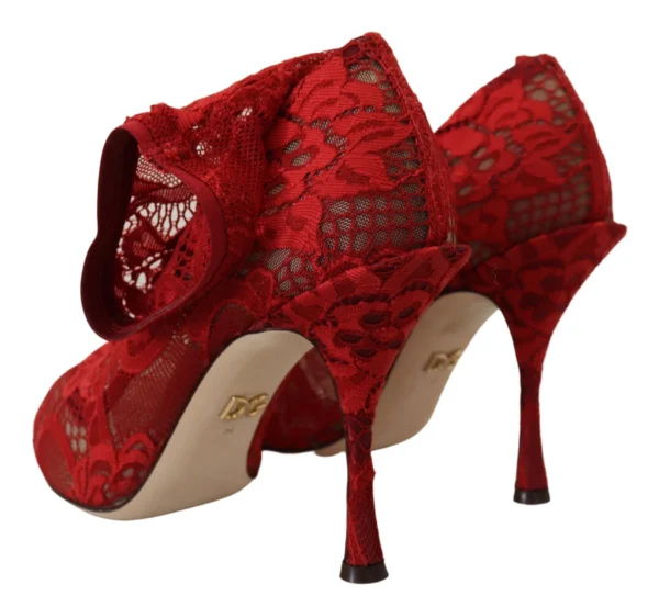 Dolce & Gabbana Women's Radiant Red Lace Taormina High Heels