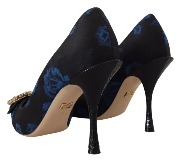 Dolce & Gabbana Women's Elegant Crystal Embellished Blue Pumps