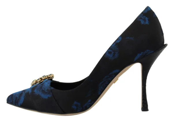 Dolce & Gabbana Women's Elegant Crystal Embellished Blue Pumps