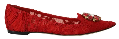 Dolce & Gabbana Women's Red Crystal-Embellished Flats