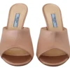 Prada Women's Elegant Beige Leather Heels Sandals