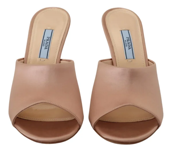 Prada Women's Elegant Beige Leather Heels Sandals
