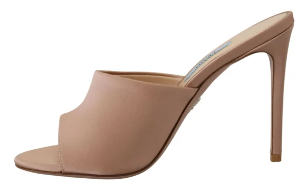 Prada Women's Elegant Beige Leather Heels Sandals