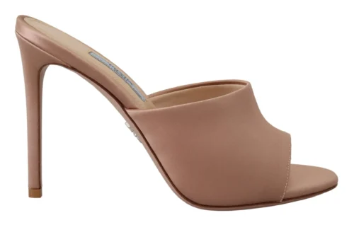 Prada Women's Elegant Beige Leather Heels Sandals