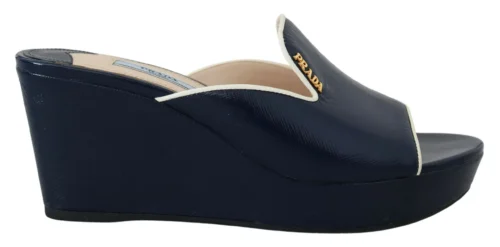 Prada Women's Royal Blue Chic Wedge Sandals