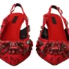 Dolce & Gabbana Women's Ruby Red Crystal Slingback Heels