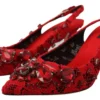 Dolce & Gabbana Women's Ruby Red Crystal Slingback Heels