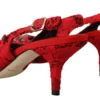 Dolce & Gabbana Women's Ruby Red Crystal Slingback Heels