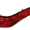 Dolce & Gabbana Women's Ruby Red Crystal Slingback Heels