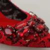 Dolce & Gabbana Women's Ruby Red Crystal Slingback Heels