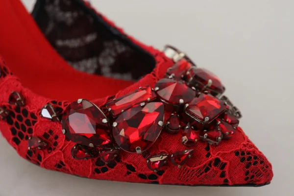 Dolce & Gabbana Women's Ruby Red Crystal Slingback Heels