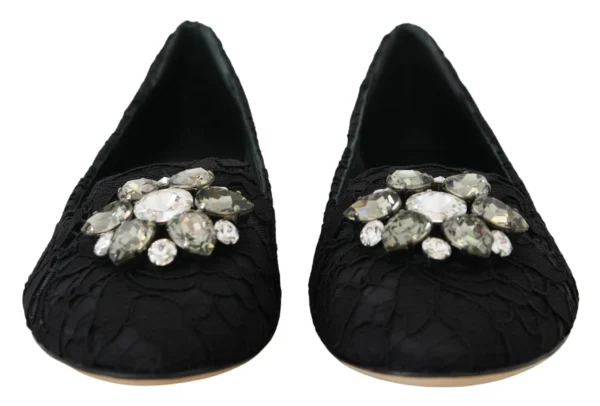 Dolce & Gabbana Women's Elegant Floral Lace Flat Vally Shoes