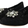 Dolce & Gabbana Women's Elegant Floral Lace Flat Vally Shoes