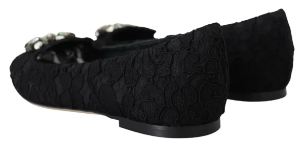 Dolce & Gabbana Women's Elegant Floral Lace Flat Vally Shoes