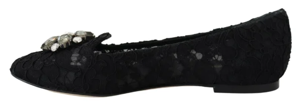 Dolce & Gabbana Women's Elegant Floral Lace Flat Vally Shoes