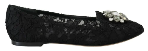 Dolce & Gabbana Women's Elegant Floral Lace Flat Vally Shoes