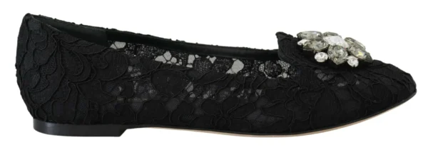 Dolce & Gabbana Women's Elegant Floral Lace Flat Vally Shoes