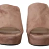 Prada Women's Elegant Dark Rose Suede Heels