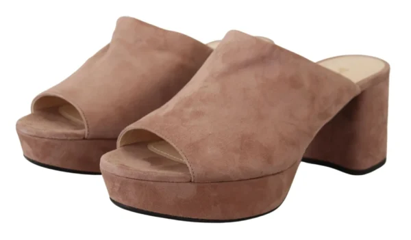 Prada Women's Elegant Dark Rose Suede Heels