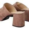 Prada Women's Elegant Dark Rose Suede Heels