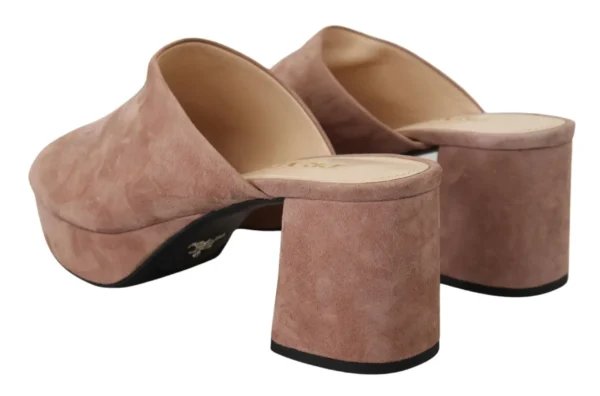 Prada Women's Elegant Dark Rose Suede Heels