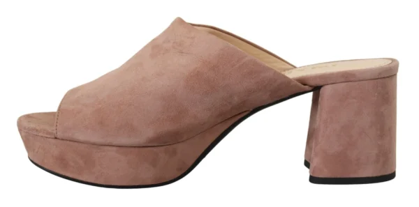 Prada Women's Elegant Dark Rose Suede Heels