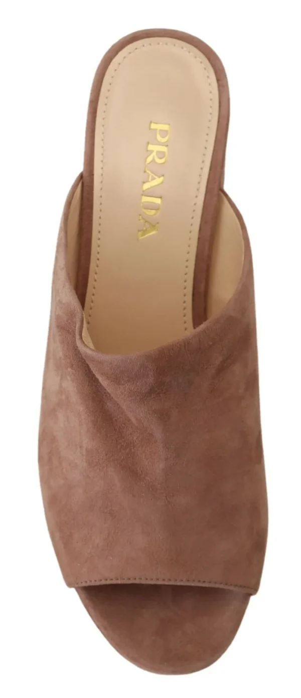 Prada Women's Elegant Dark Rose Suede Heels