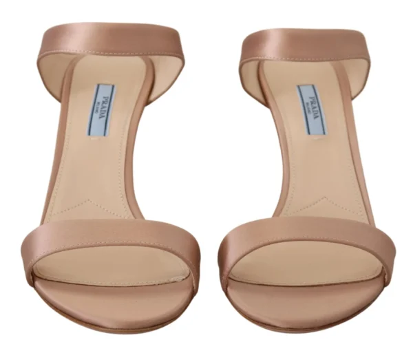 Prada Women's Glimmering Rose Gold Leather Heels