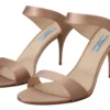 Prada Women's Glimmering Rose Gold Leather Heels