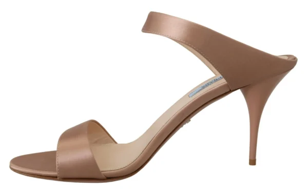 Prada Women's Glimmering Rose Gold Leather Heels