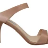 Prada Women's Glimmering Rose Gold Leather Heels