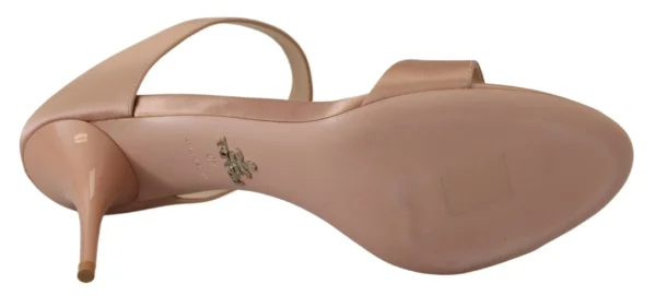 Prada Women's Glimmering Rose Gold Leather Heels
