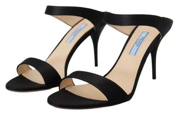 Prada Women's Elegant Black Leather Heels Pumps