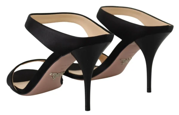 Prada Women's Elegant Black Leather Heels Pumps