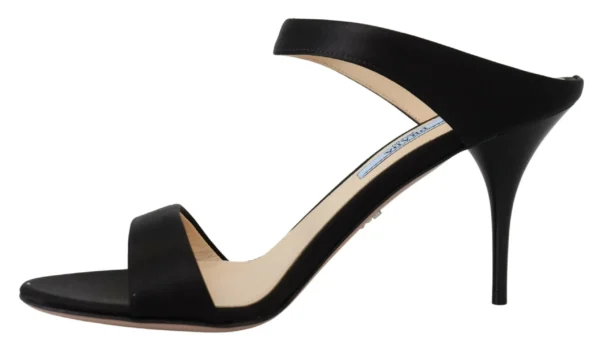 Prada Women's Elegant Black Leather Heels Pumps