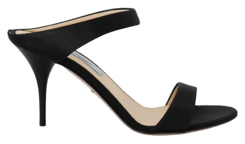 Prada Women's Elegant Black Leather Heels Pumps